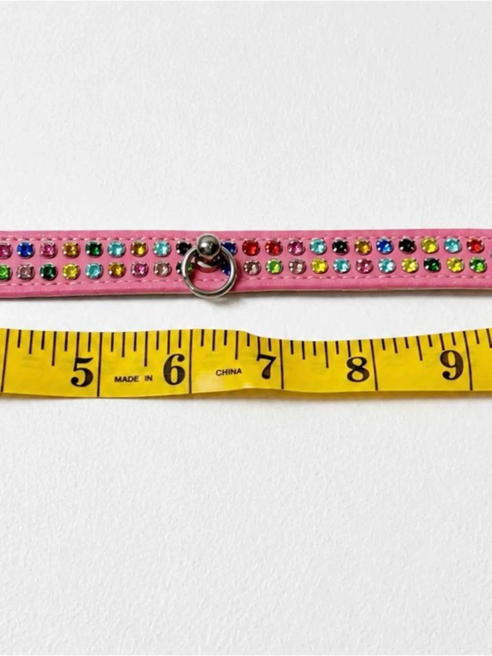 Pink Rhinestone Dog Collar | Size 14